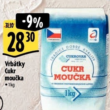 Cukr moučka Cukrovar Vrbátky