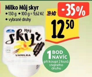 Dezert zakysaný ochucený Můj Skyr 0% Milko