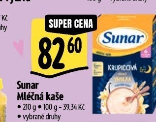 Kaše mléčná Sunar