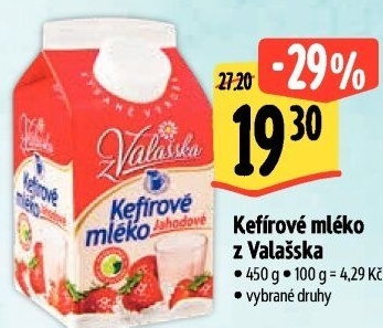 Kefírové mléko ochucené Mlékárna Valašské Meziříčí