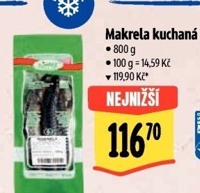 Makrela kuchaná mražená Kimbex