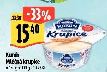 Mléčná krupice Mlékárna Kunín