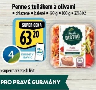 Penne s tuňákem a olivami Albert Fresh Bistro