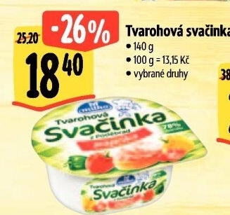 Svačinka zeleninový tvaroh Milko