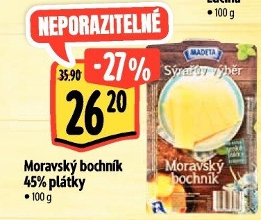 Sýr Moravský bochník 45% Sýrařův výběr Madeta
