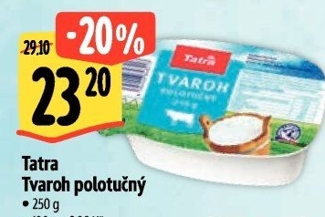 Tvaroh polotučný 3,5% Tatra