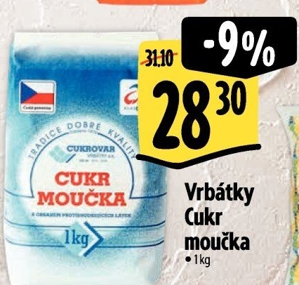 Cukr moučka Cukrovar Vrbátky