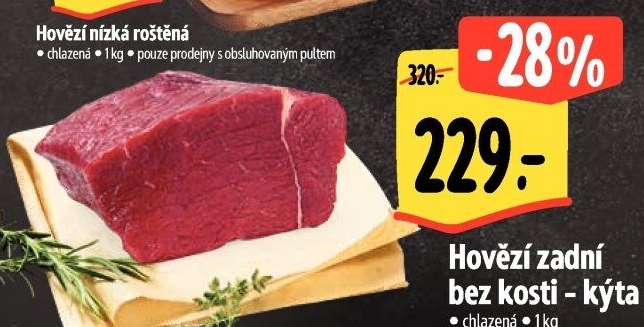 Hovězí kýta zadní bez kosti