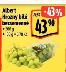 Hrozny bílé bezsemenné Albert