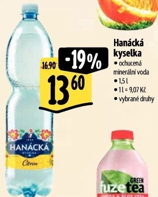 Ochucená voda Hanáckákyselka