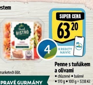 Penne s tuňákem a olivami Albert Fresh Bistro