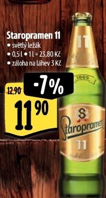 Pivo světlý ležák 11° Staropramen
