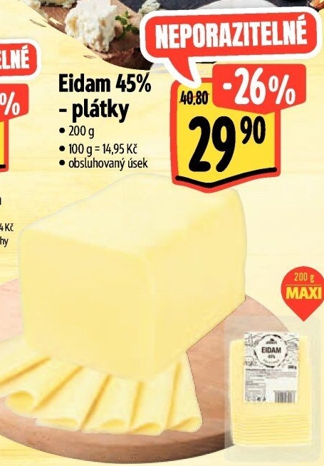 Sýr Eidam 45% Albert
