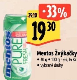 Žvýkačky Mentos