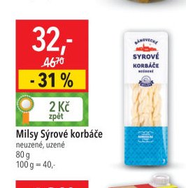 Milsy Sýrové korbáče