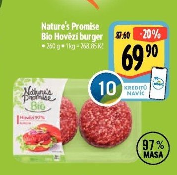 Nature's Promise Bio Hovězí burger