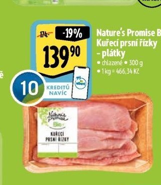 Nature's Promise Bio Kuřecí prsní řízky - plátky