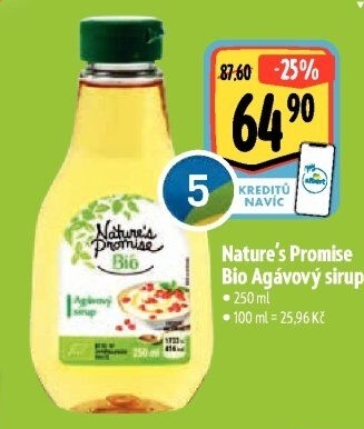 Agávový sirup bio Nature'