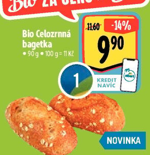 Bageta celozrnná bio