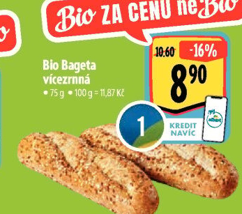 Bageta vícezrnná bio