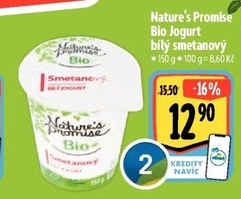 Bílý jogurt smetanový Bio Nature'