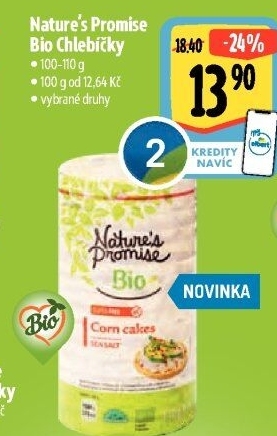 Chlebíčky bez lepku bio Nature'