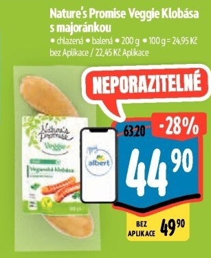 Klobása s majoránkou Veggie Nature'
