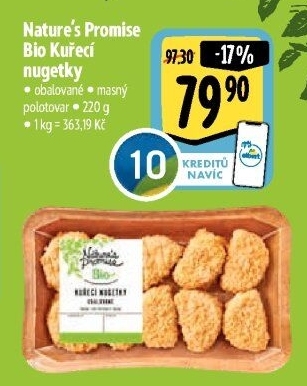 Kuřecí nugetky obalované bio Nature'