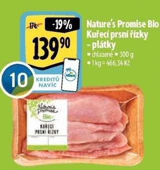 Kuřecí prsní řízky bio Nature'