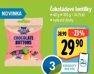Lentilky čokoládové HealthyCo
