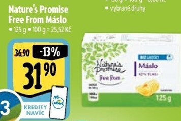 Máslo bez laktózy Free From Nature'