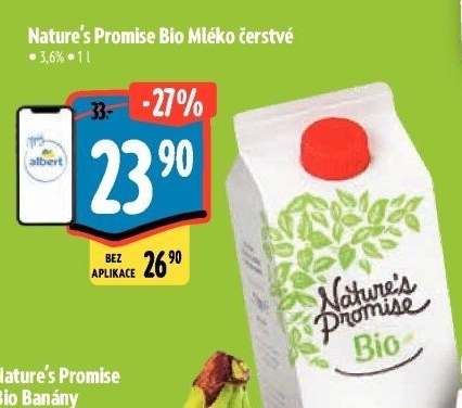 Mléko čerstvé bio Nature'