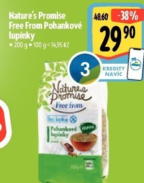 Pohankové lupínky bez lepku Free From Nature'