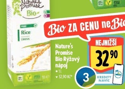 Rostlinný nápoj rýžový bio Nature'