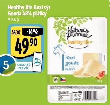 Sýr kozí Gouda Healthly Life Nature'