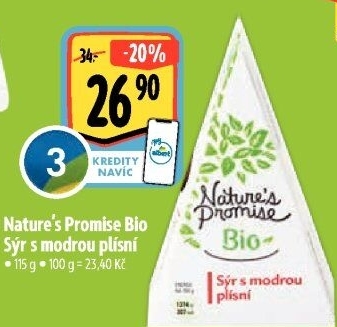 Sýr s modrou plísní bio Nature'