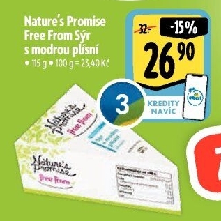 Sýr s modrou plísní free from Nature'