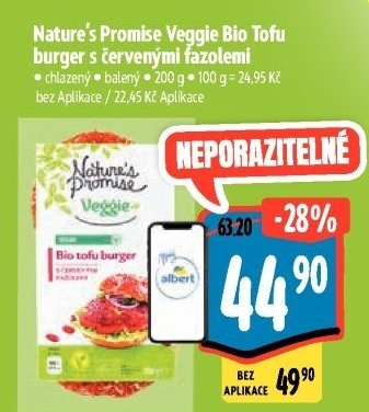 Tofu burger bio s červenými fazolemi Nature'