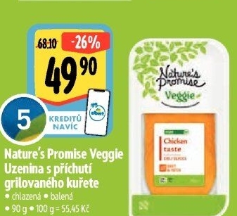 Uzenina s příchutí grilovaného kuřete Veggie Nature'