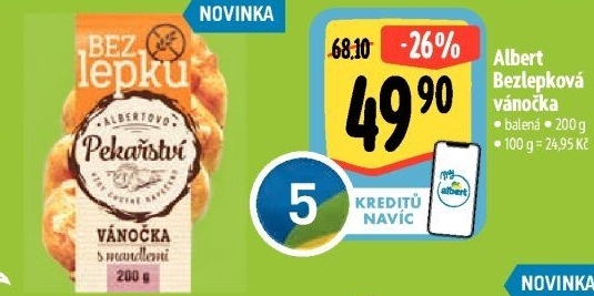 Vánočka bez lepku Albert