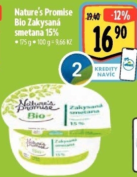 Zakysaná smetana 15% bio Nature'