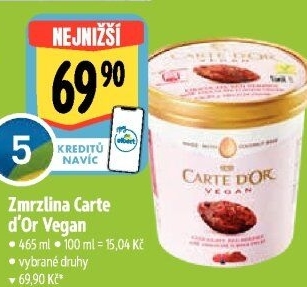 Zmrzlina v kelímku Vegan Carte D'