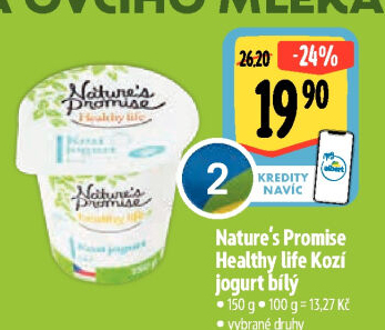 Bílý jogurt kozí Healthy life Nature'