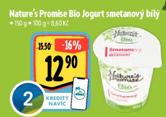 Bílý jogurt smetanový Bio Nature'