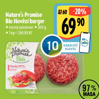 Hovězí burger Bio Nature'