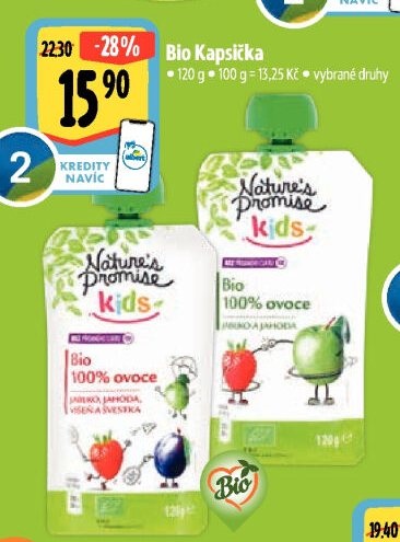 Kapsička ovocná 100% Bio Baby Nature'