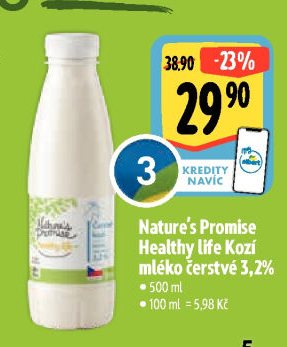 Kozí mléko čerstvé Healthy life Nature'