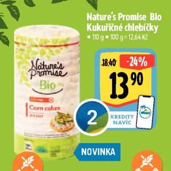 Kukuříčné chlebíčky bio Nature'