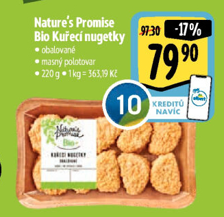 Kuřecí nugetky obalované bio Nature'