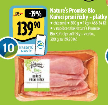 Kuřecí prsní řízky bio Nature'